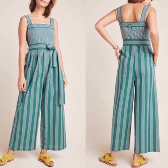 ❌SOLD❌ Anthropologie Striped Jumpsuit - Picture 3 of 8
